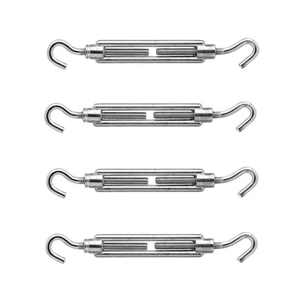 4x stuks spanschroeven / draadspanner RVS 9 cm - spanmoer / schroefspanner - klusbenodigheden - op spanning brengen van kabels, touw en kettingen
