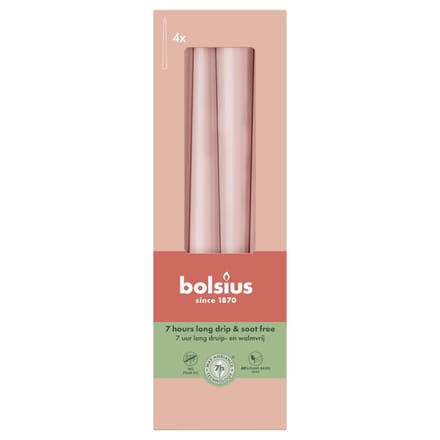 Bolsius - Gotische Kaarsen - 245/24 - Misty Pink - Doos van 4
