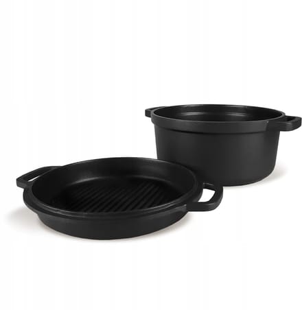 Maestro Ovale Aluminium Braadpan met Grillplaat 3.3L - Zwart