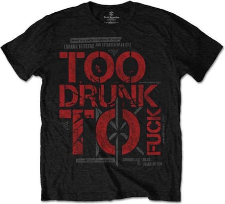 Dead Kennedys - Too Drunk Heren T-shirt - M - Grijs