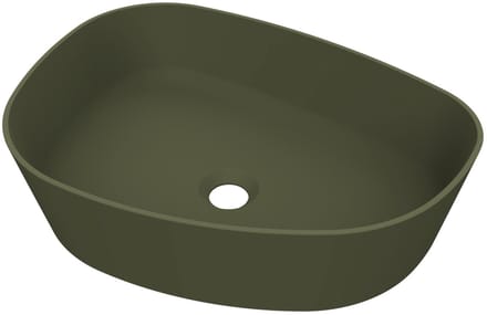 Arcqua Rocker Waskom - opbouw - organisch - links - 50x37cm - mat groen