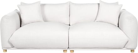 LUVOS - Driezitsbank - Gebroken wit - Polyester