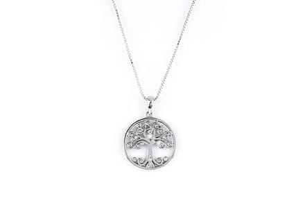 Di Lusso ketting met levensboomhanger - Zilverkleurig