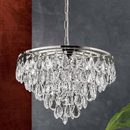 ORION Hanglamp Celeste met K9-kristallen 9-lamps chroom