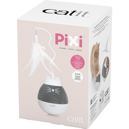 Catit - Speelgoed Voor Dieren - Kat - Ca Pixi Spinner 9x9x23cm Wit/grijs - 1st