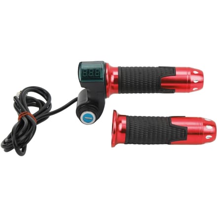 1 Paar Elektrische Fiets Gashandgreep Draaigashendel Accelerator Grip met Groene Digitale Display black