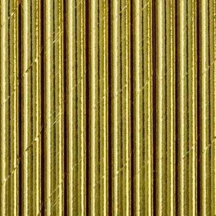 Papieren Rietjes Goud - 10 Stuks
