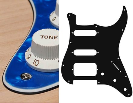 Boston ST-323-PBU pickguard, Stallion, SSH, 3 pot holes, 3-5 switch, 3 ply, pearl blue