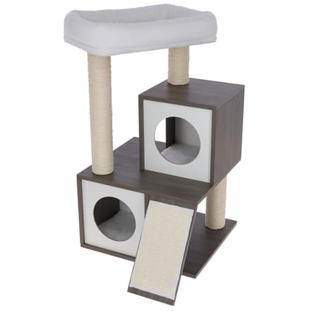 Kerbl Pet krabpaal Flair, wit/grijs 48x44x86cm kat