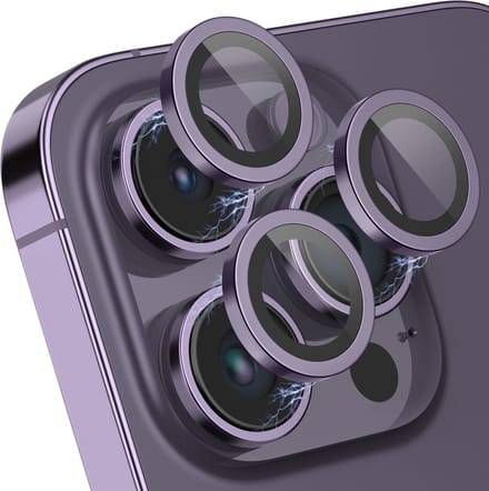 Camera Lens Screen Protector geschikt voor iPhone 14 Pro / 14 Pro Max Camera Lens Screen Protector - Screenprotector - Dieppaars - Camera Protector geschikt voor iPhone 14 Pro / iPhone 14 Pro Max - Gehard Glas