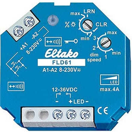 Eltako FLD61 PWM-LED-dimmer Draadloos Dimschakelaar Opbouw (op muur)