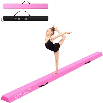 Turnbalk - EVA - 300 cm - Roze - Met draagtas - Evenwichtsbalk - Balanstrainer - Balans speelgoed