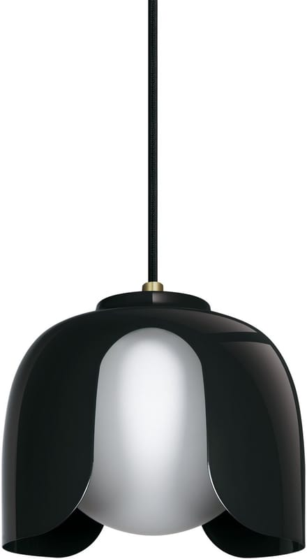 OSRAM DECOR Corolle Hanglamp, Zwart Metaal Glas, E27 Versie, Textielkabel, 200mm, Retro stijl
