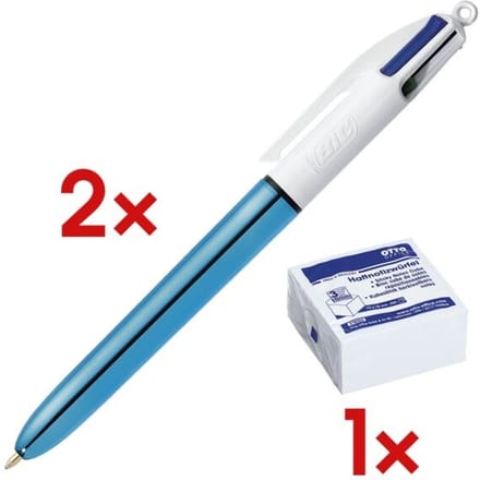 BIC 982874, Clip, Multifunctionele balpen, Navulbaar, Zwart, Blauw, Groen, Rood, 12 stuk(s)