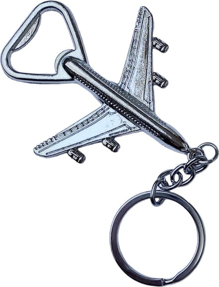 Sleutelhanger / flesopener Vliegtuig ( 12.7 x 6 cm )