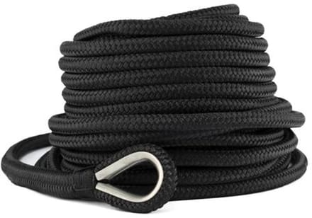 Hollex ankerlijn met lood zwart 10mm rol=30mtr