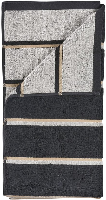 Zone Denmark Sauna Badhanddoek 140 x 70 cm Black/Soft Grey/Camel