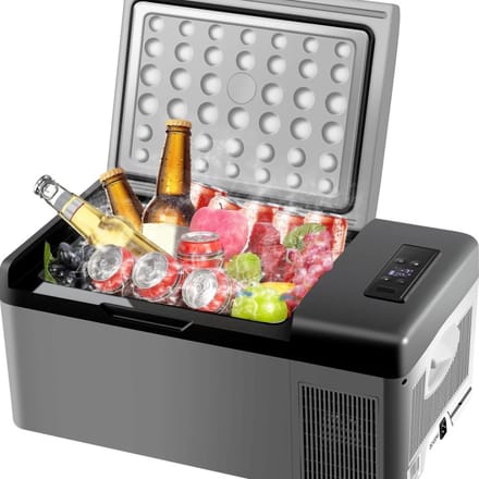 Mini Koelkast - Koelbox - Coolbox - Mini Vriezer - Koelen en vriezen - 15L - 12/24V - Grijs