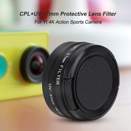 CPL UV 37mm Beschermend Lensfilter voor YI 4K Actie Sportcamera white