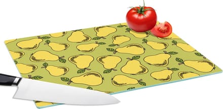 Glazen Snijplank - 39x28 - Peer - Fruit - Vintage - Patronen - Snijplanken Glas