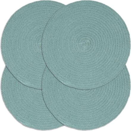 vidaXL - Placemats - 4 - st - rond - 38 - cm - katoen - effen - groen