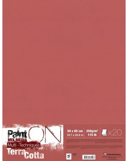 Clairefontaine Paint On - Tekenpapier - Groot formaat - 50x65 cm - 250g - Terracotta - 10 vel