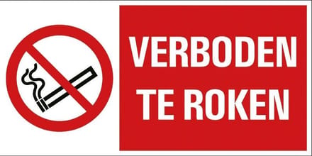 Pickup - Verboden te roken - conform NEN-EN-ISO 7010 bord 30x15 cm