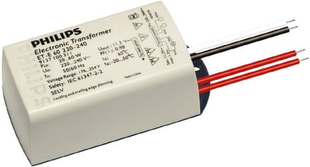 Philips ET-E60 Halogeen Transformator - 20-60W - 12V - Dimbaar - Wit
