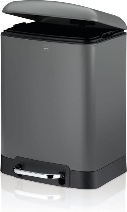 Afvalemmer, RVS, Antraciet, 6 L - Kela | Davino