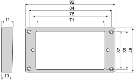 Boston HCS100110BK Humbucker Frame - Zwart, Gebogen en Schuin Ontwerp
