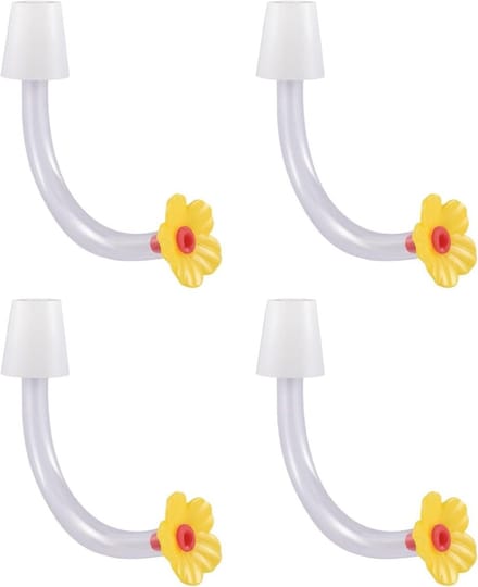 Voederbuisjes - Vogelvoeding accessoires - Vogels voeren - Weerbestendige constructie - 4 stuks - Geel