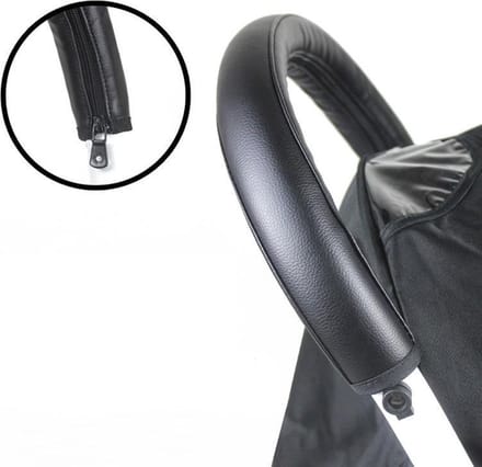 SY Goods - Kinderwagen handvat - bescherming - nep-leer - zwart