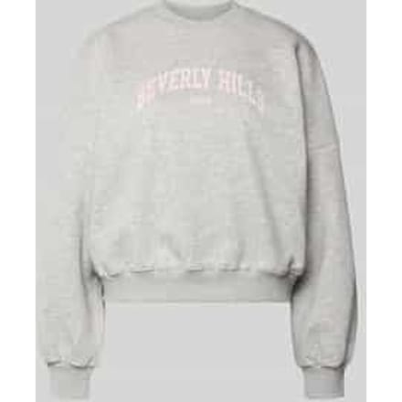 Sweatshirt met labelprint en ronde halslijn