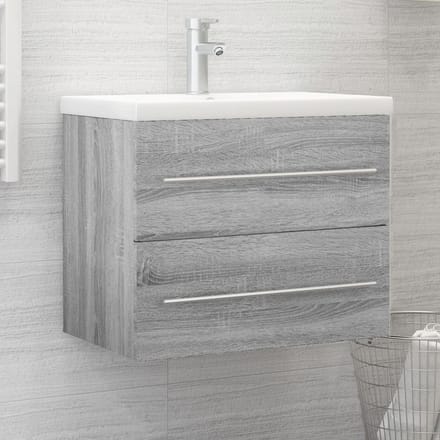 vidaXL - Wastafelkast - 60x38,5x48 - cm - bewerkt - hout - grijs - sonoma - eikenkleur
