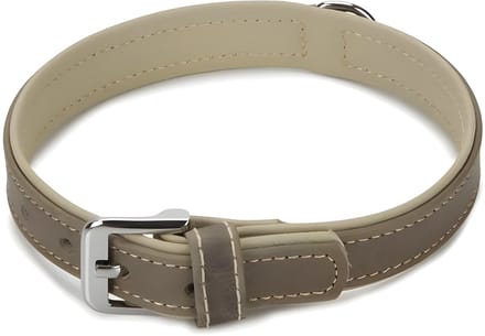 Beeztees Comfort - Leren hondenhalsband - Grijs - 45 cm x 22 mm