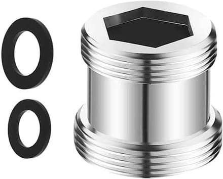 Allecto Plus - M20 naar M22 kraan adapter met rubberen afdichting voor beluchter en wastafel aansluiting