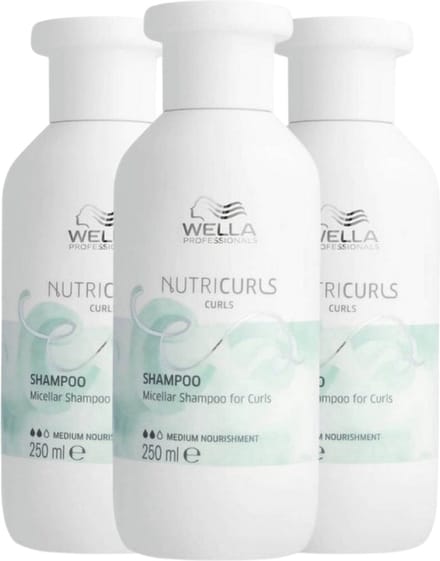 Wella Nutricurls Shampoo Waves 250ml - 3 Stuks - Voordeelverpakking