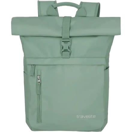 Travelite Basics Rollup Backpack 35 liter - Lichtgroen – Rolltop rugzak – Van polyester – Laptop rugzakken, laptoptassen en rugtassen