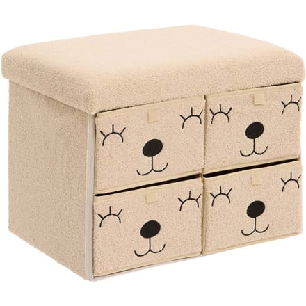 Eazy Living Poef + Opbergbox Camelia Beige