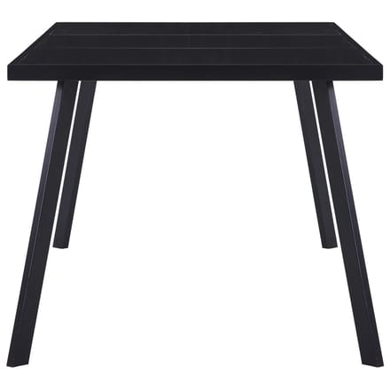 vidaXL - Eettafel - 160x80x75 - cm - gehard - glas - zwart