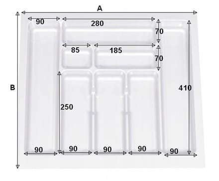 Merkloos Bestekbak 60cm Wit - 535x490mm