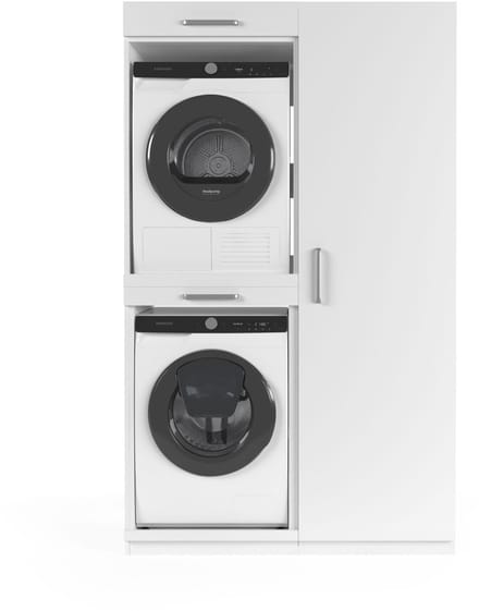 Wasophoogte® Wasmachine Kast Tokyo - Wasmachine verhoger - Wasmachine ombouw - 700(D)*1265(B)*2110(H) mm - Wit