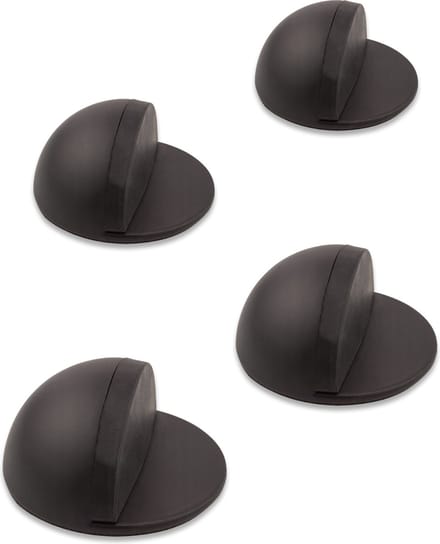 Deurstoppers - zelfklevend - 4 stuks - zwart - diameter 4,5cm - hoogte 2,5cm