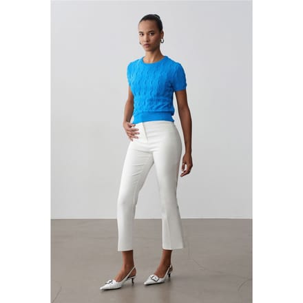 High-waisted Flared Capri Broek