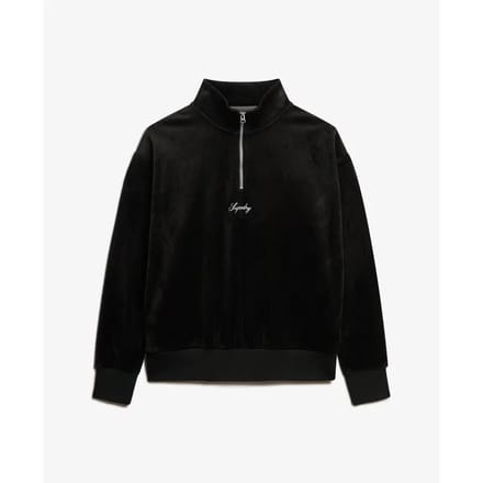 Dames sweatshirt met 1/2 rits van velours Superdry Country Club