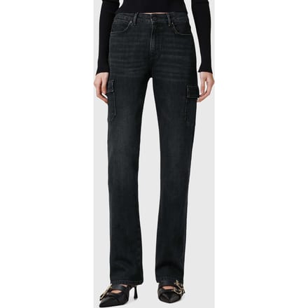 AllSaints Hollis Cargo Bootcut Washed Black Maat: W25 | Flared Jeans Outlet | Dames | Zwart
