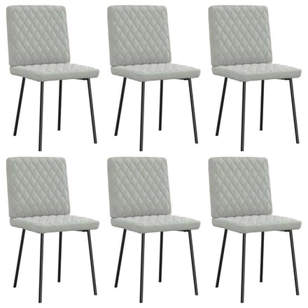 vidaXL Eetkamerstoelen 6 st fluweel lichtgrijs