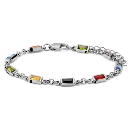 Prism | Spectrum zilverkleurige armband met stenen van kristalglas