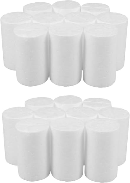 Schuim Cilinders - Knutselmateriaal Foam - Creatieve Decoraties - Hoge Dichtheid Schuim - 5 x 3 cm - Wit