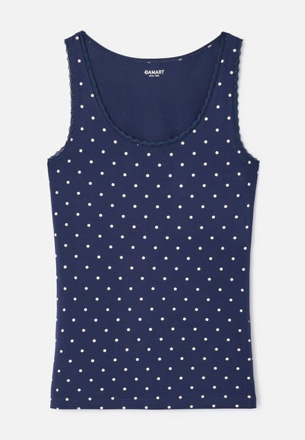Damart - Tanktop Essential elastisch jersey breisel - Dames - Blauw - 38-40 (S)